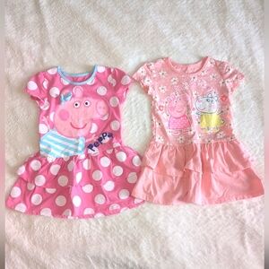 Peppa Pig Pink Polka Dot and Floral Dresses